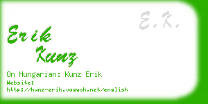 erik kunz business card